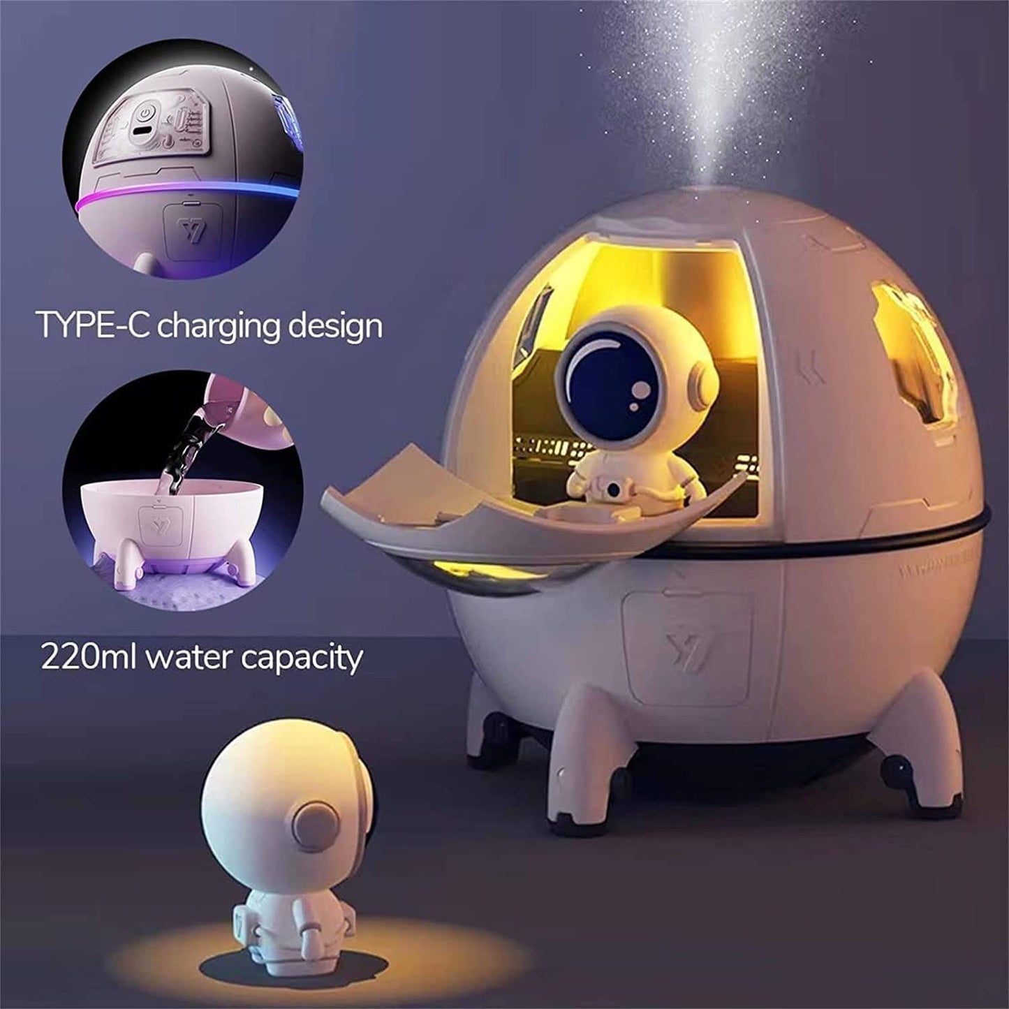 Humidificador Astronauta Capsula Espacial